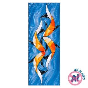 Koi Design målat glasmönster