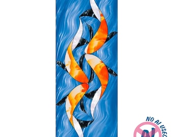 Koi-ontwerp glas-in-loodpatroon