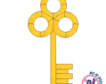 Stained Glass Key Pattern