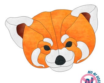 Red Panda Glass Pattern