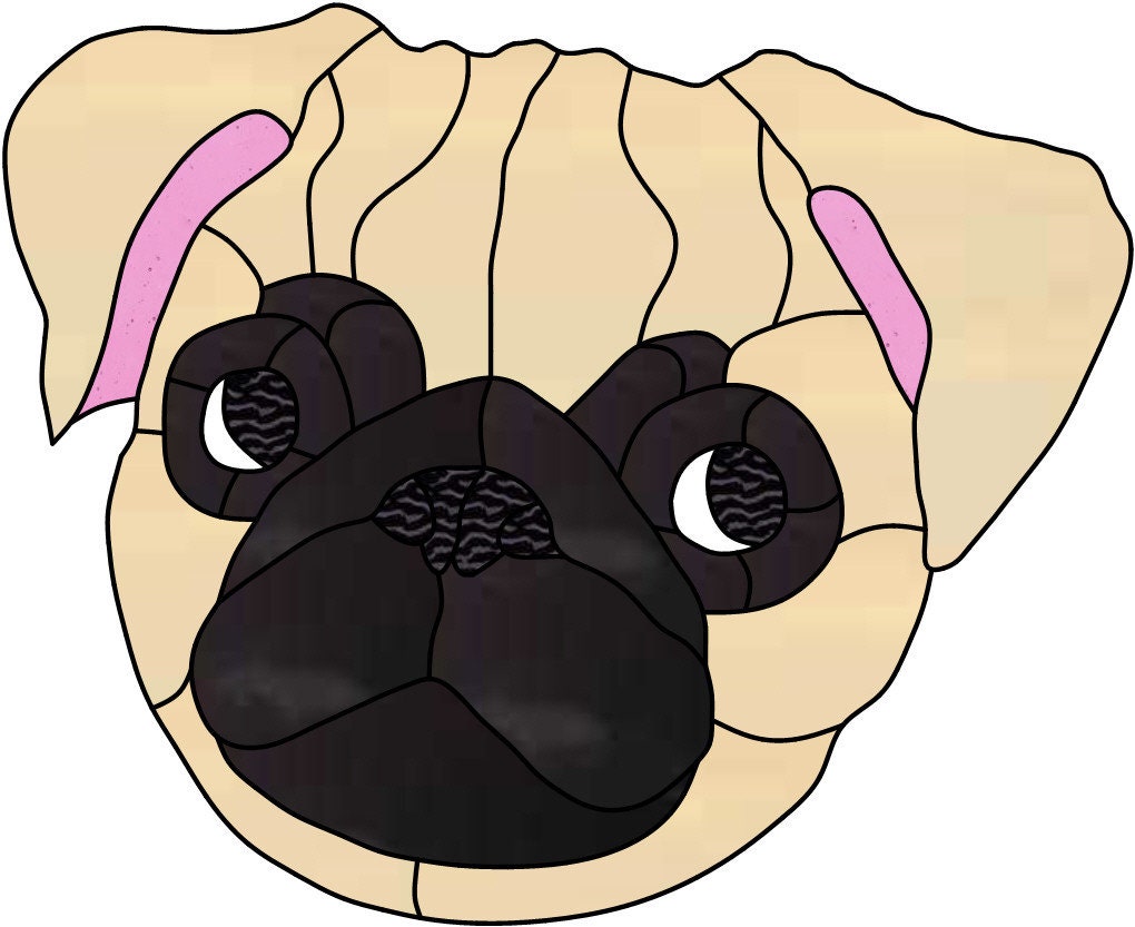 Pug Stained Glass Pattern Etsy