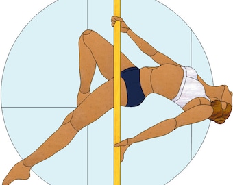 Modèle de vitrail Pole Dancer