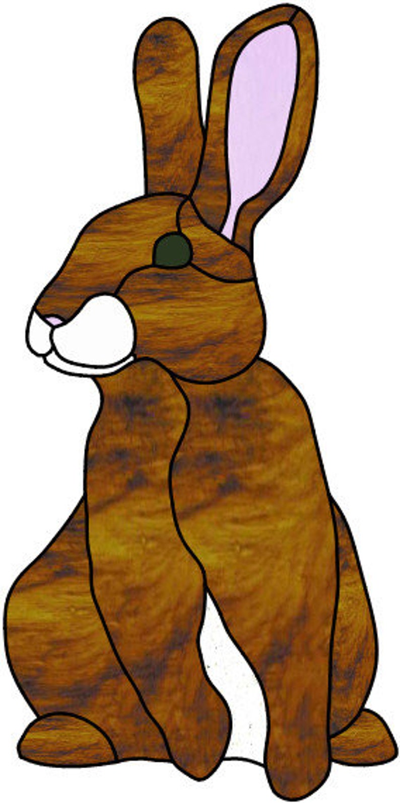 Stained Glass Primitive Rabbit Rabbit Stained Glass Pattern - Etsy