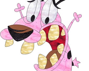Scared Cartoon Dog Stained Glass Pattern