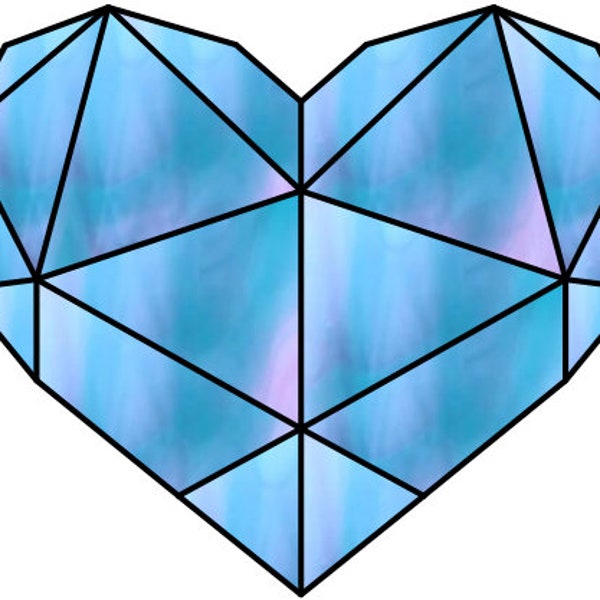 Geometric Heart Stained Glass Pattern