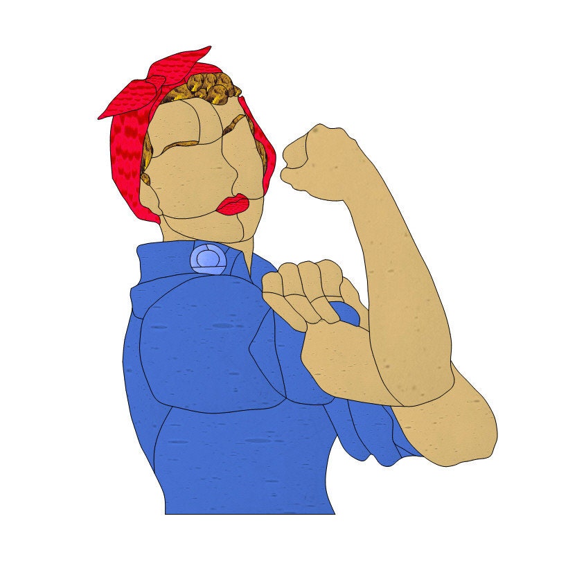 Modèle de vitrail Rosie la riveteuse