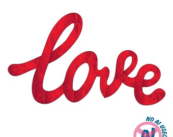L-O-V-E Buntglasmuster