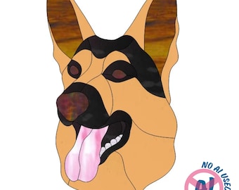 German Shepherd Stained Glass Pattern