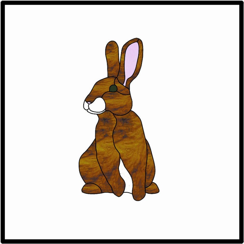 Rabbit Stained Glass Pattern - Etsy
