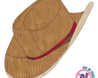 Cowboyhut-Buntglasmuster