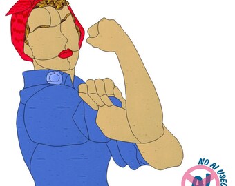 Rosie the Riveter Buntglasmuster