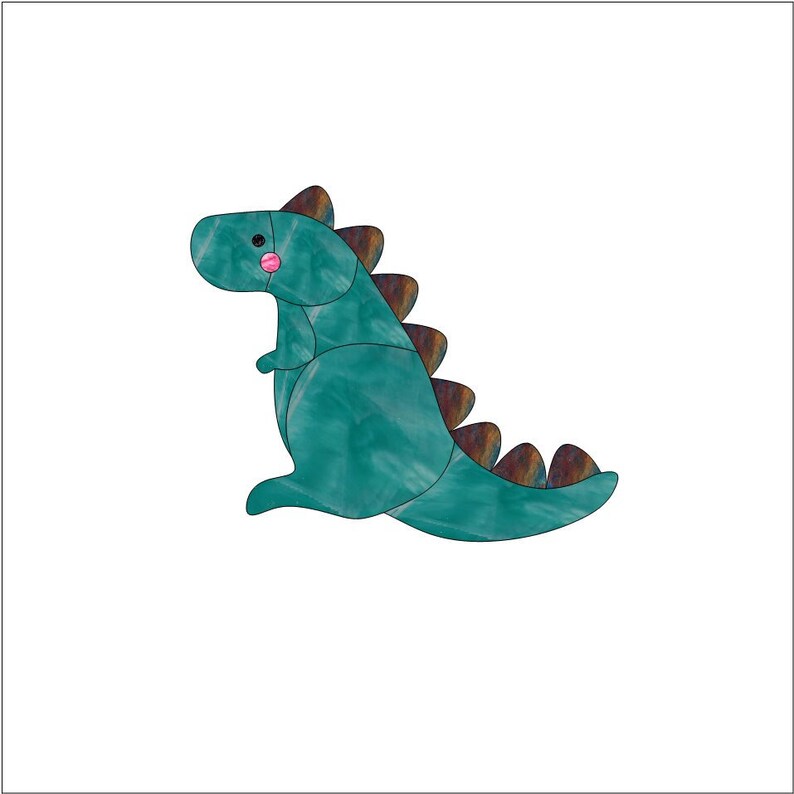 Trex Stained Glass Pattern Etsy