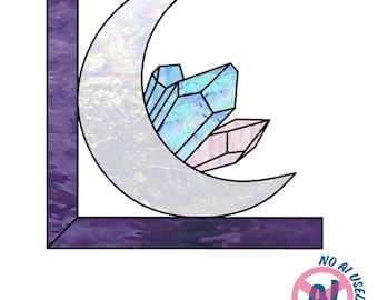Mond & Kristalle Buntglasmuster