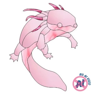 Motif de vitrail Axolotl