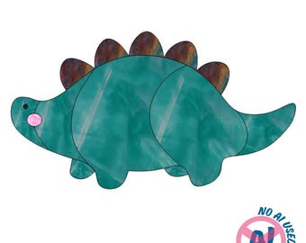 Stegosaurus-Glasmalereimuster
