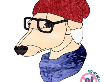 Hipster Greyhound Buntglasmuster
