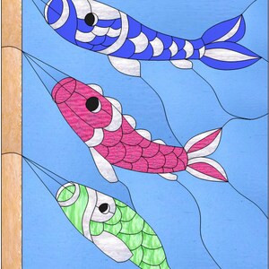 koinobori Stained Glass Pattern