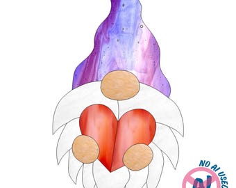 Gnome Love Buntglasmuster