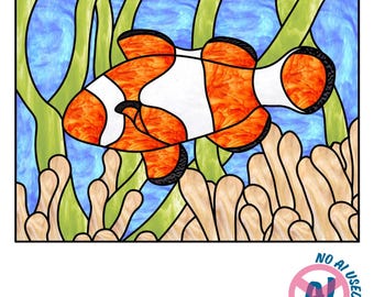 Clownfish Stained Glass Pattern