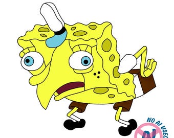 Sponge Meme Stained Glass Pattern
