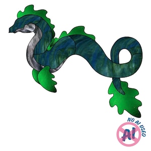 Motif de vitrail Serpent de mer