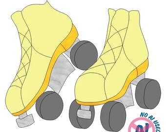 Rollschuhe Buntglasmuster