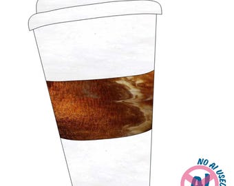 Buntglasmuster für Kaffeebecher zum Mitnehmen