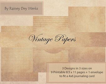 Printable Vintage Papers + Printable Envelope