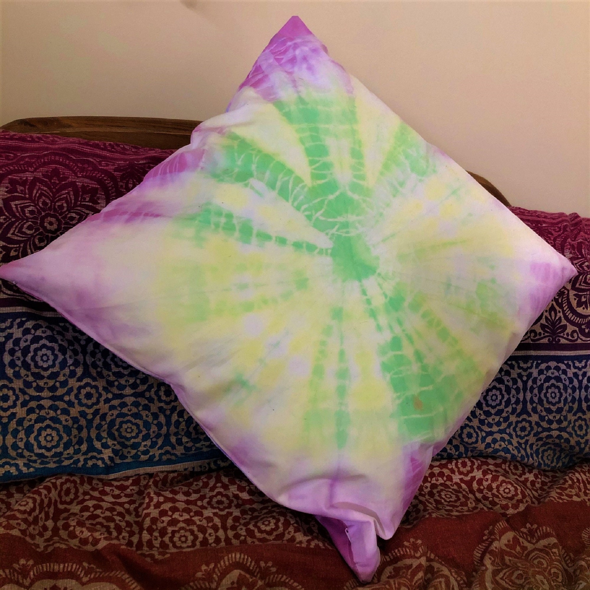 Tie dye Cushion cover Handmade Festival Bohemian Etsy