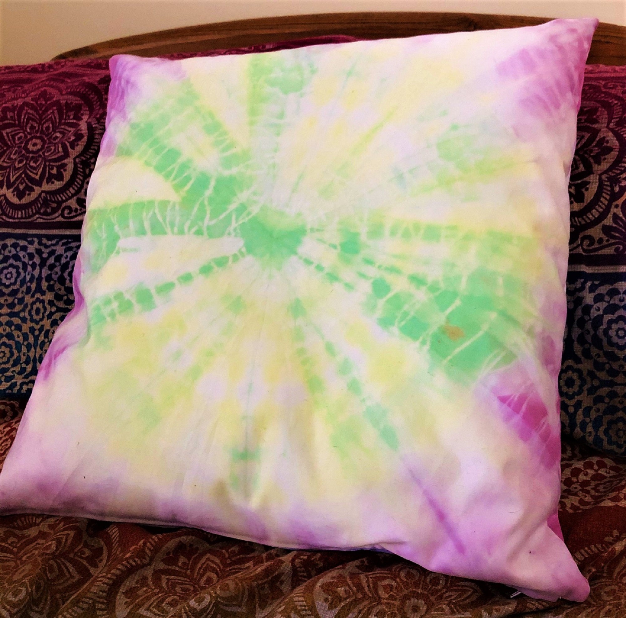 Tie Dye Cushion Cover Handmade Festival Bohemian Etsy