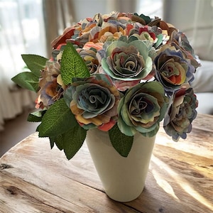 Custom Book Page Rose Bouquet: Sentimental Children Decor