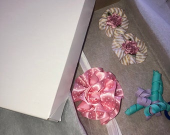 Hair bands, hair ties and hair pin combo