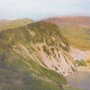 Cader Idris Photograph, A6 Risograph Print (framed on A4), Mountain Illustration