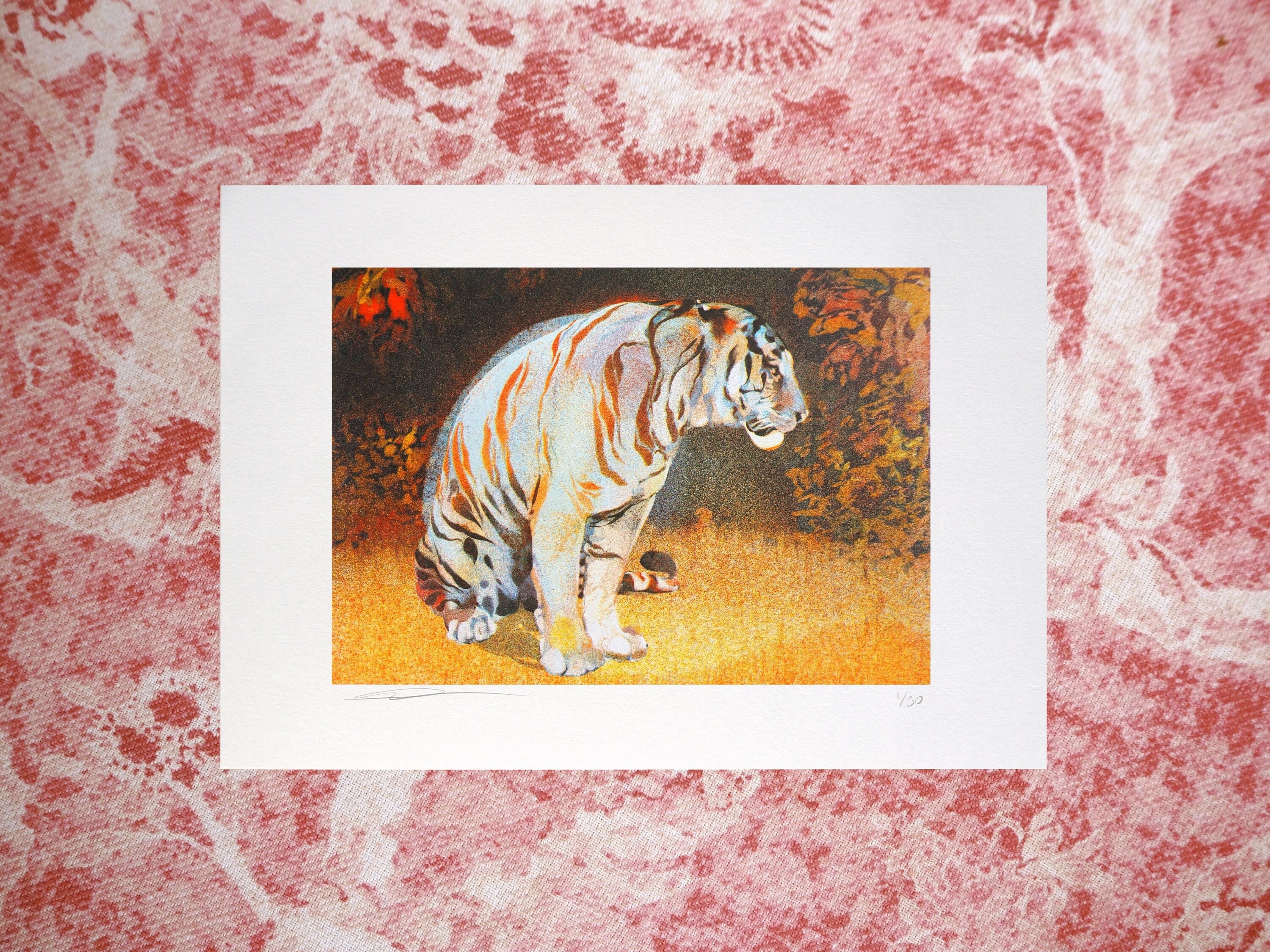 犬と親子/TWO GOOD FRIENDS 額入り リトグラフ 犬と親子/TWO GOOD