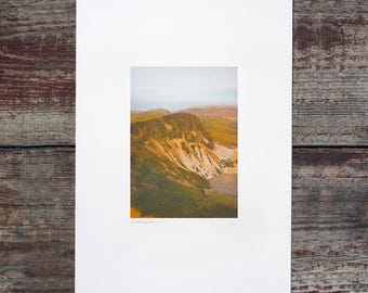 Little Cader Idris, A6 Risograph Print (framed on A4), Mountain Illustration