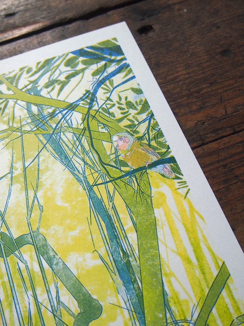 St Francis of Assisi, A3 Risograph Print, Folkloric illustration, Nature Art image 2