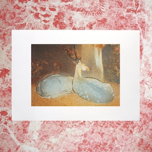 Slumbering Blue, A5 Risograph Print, Animal Illustration