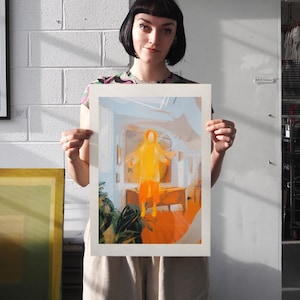 Kettle's Yard (Sunflower Variation), A3 Screenprint, Interior Illustration, Dream Art