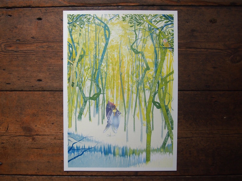 St Francis of Assisi, A3 Risograph Print, Folkloric illustration, Nature Art image 1