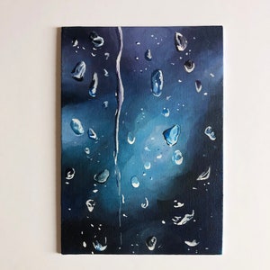 Tearful Sky || Original Painting || Acrylic Painting || Water Droplets