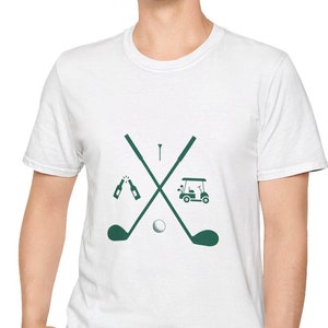 ゴルフTシャツ ミニマリストゴルフデザイン ゴルフ愛好家へのギフト ゴルフクラブ ボール ティーカート ビール 父の日 誕生日 退職祝い ゴルファーへのプレゼント