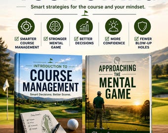 Golf Improvement eBook Bundle, Course Management + Mental Game Guides + Printables, Lower Your Score, Instant Download, Gift for Golfers