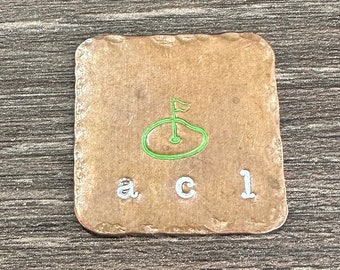 Custom Monogrammed 1" Square Copper Ball Marker