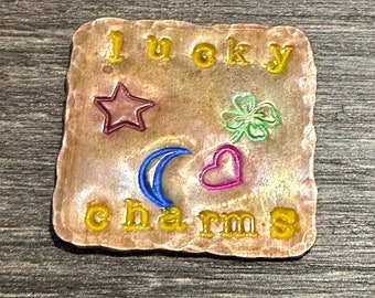 Lucky Charms 1" Square Custom Hand-Stamped Golf Ball Marker