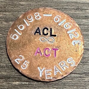 Personalized Anniversary Gift 1 1/4&quot; Round Custom Hand-Stamped Golf Ball Marker