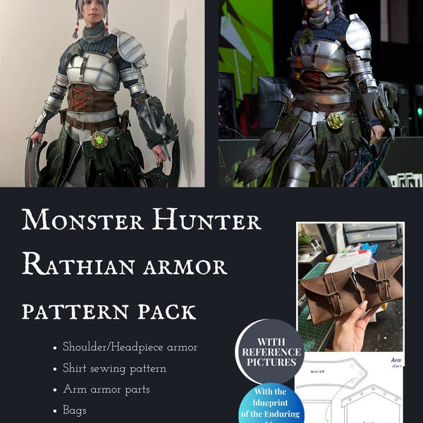 Rathian armor patterns - Monster Hunter inspired cosplay