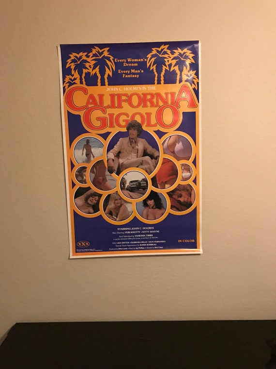 California Gigolo Vintage Movie Posters 25x38 1970s Poster Print Nudeart Erotica Movie Poster Art California Poster Bedroom Poster Mens Gift