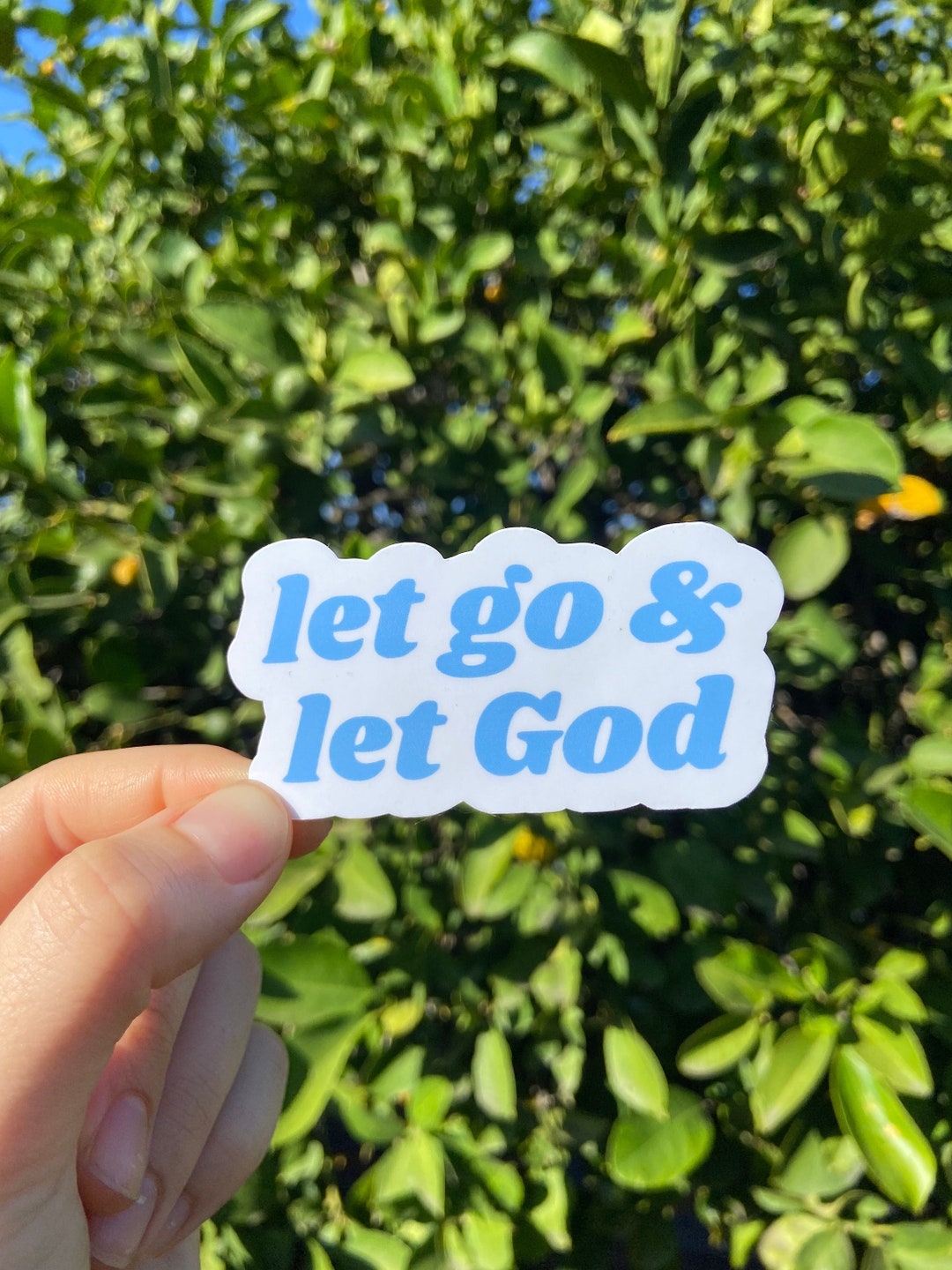 Let Go and Let God Sticker | Godly Stickers for Her Christian Laptop ...