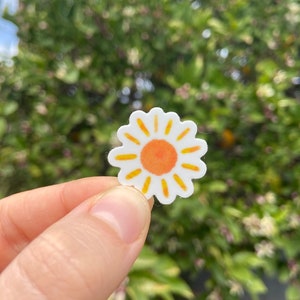 Tiny Sun Sticker | Sunshine Sticker Small Flower Sticker Waterbottle Decal