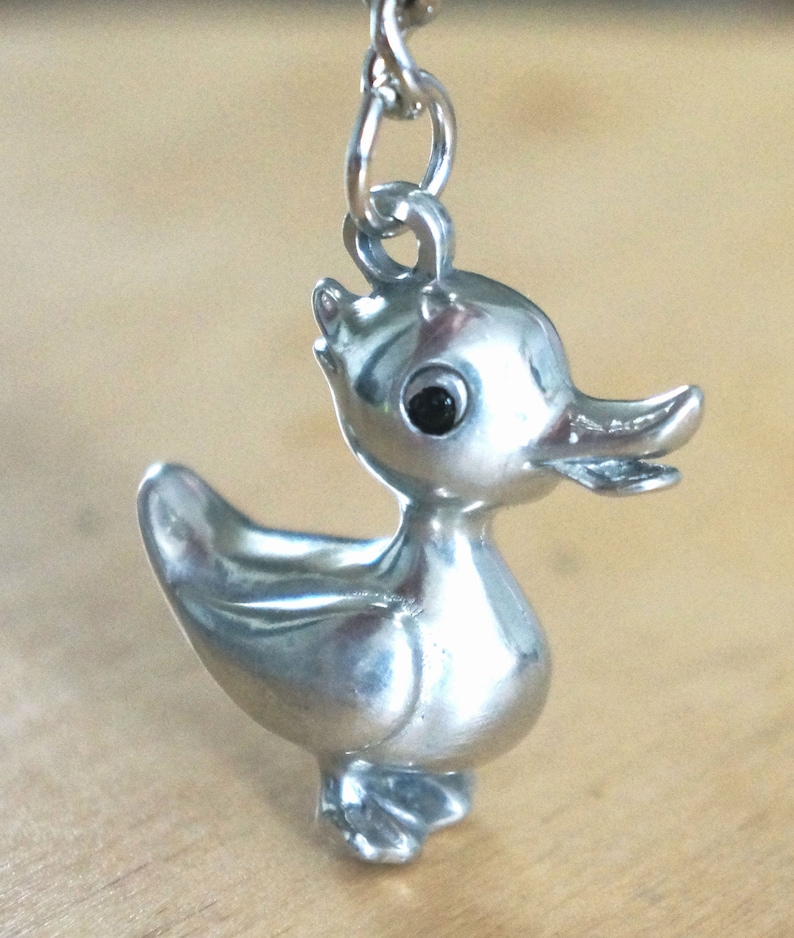 Duck Handcrafted Pewter Gifts Duck Charm Keychain Pewter Keyring Solid Pewter